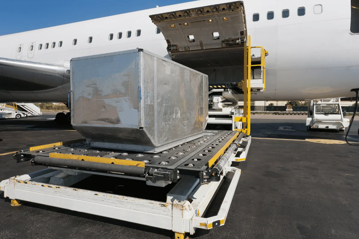 How to Import Toys From China: A Step-by-Step Guide 16 Cargo container being loaded into the belly of an airplane.