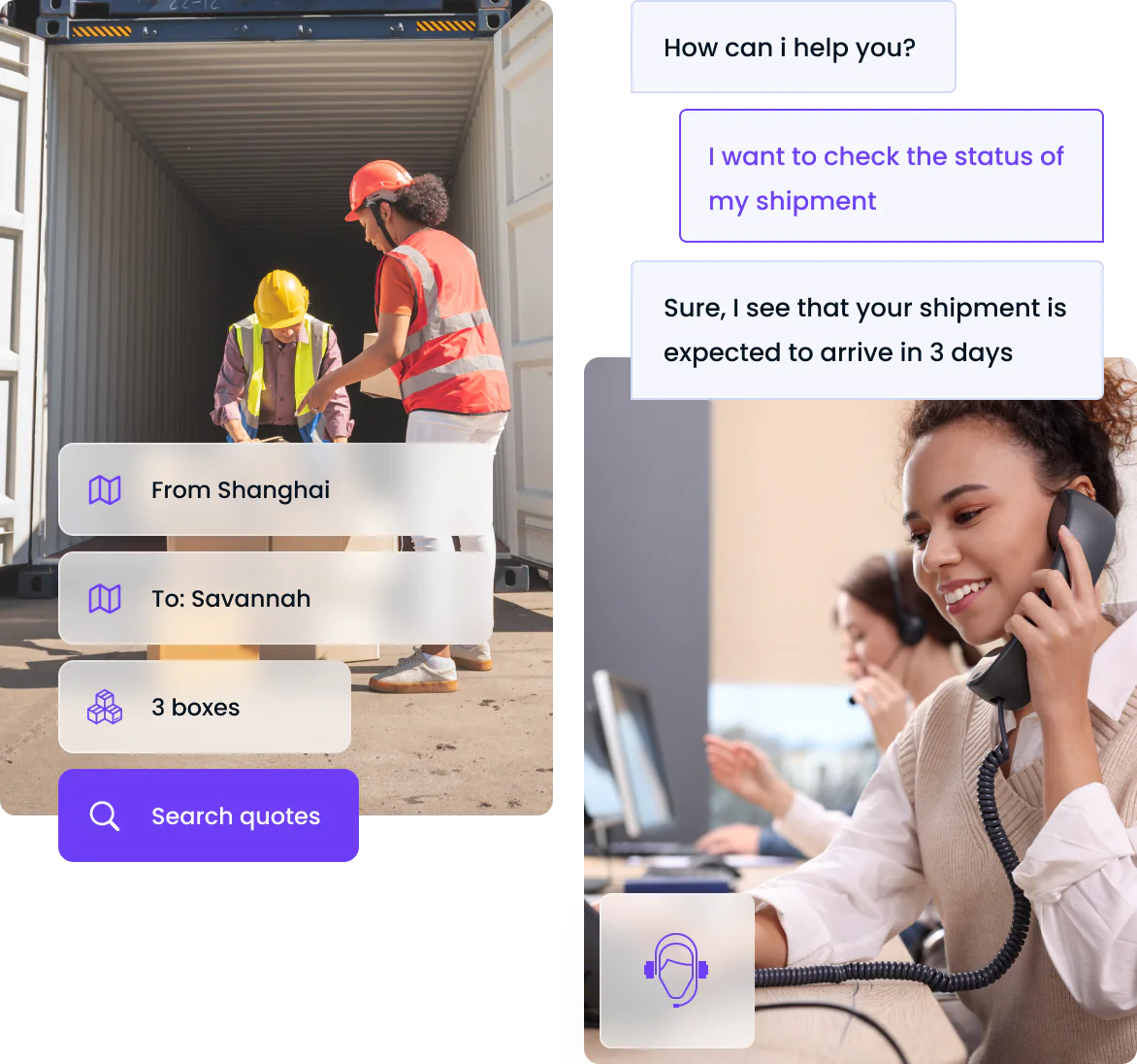 Seamless freight forwarding process with real-time shipment tracking and customer support for global logistics management.