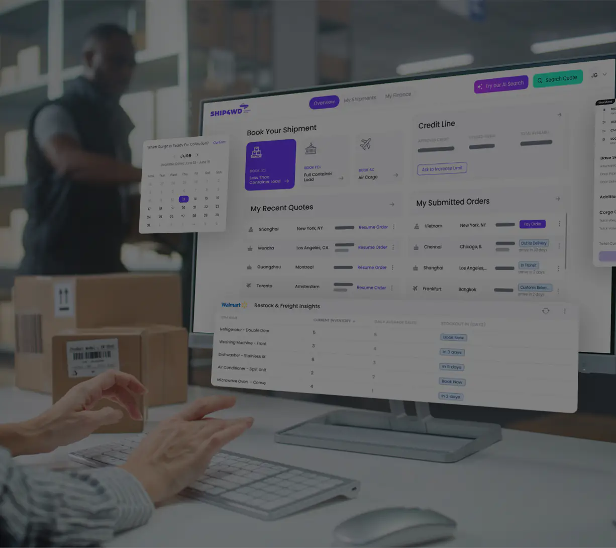 ship4wd interface in Freight Management Platform