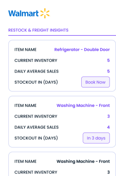 walmart restock and freight insights