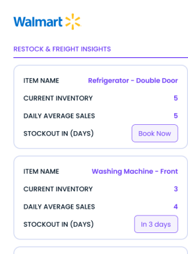 walmart restock and freight insights